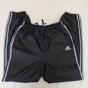 Vintage Adidas Windbreaker Sweatpants (Black, Mens M)